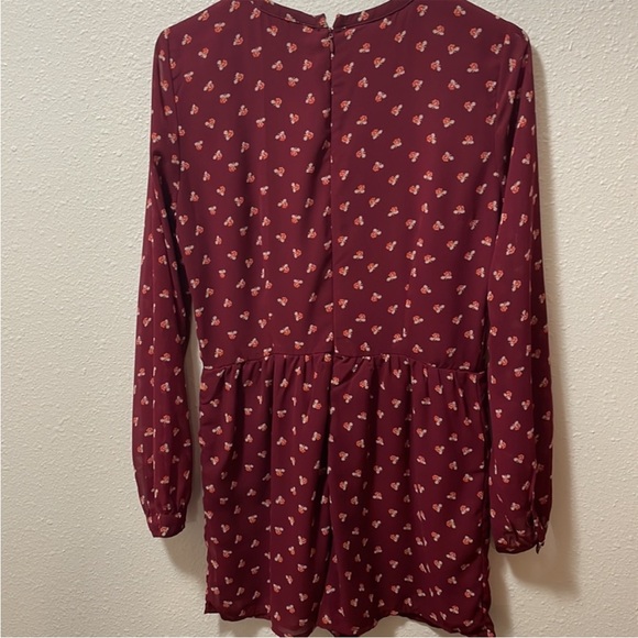 NWOT A&F Maroon Floral Romper - Picture 6 of 7